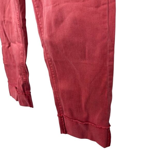 J Jill Authentic Fit Cropped Denim Red Wash Jeans Stretch Cuffed Womens sz 12 - Picture 8 of 16